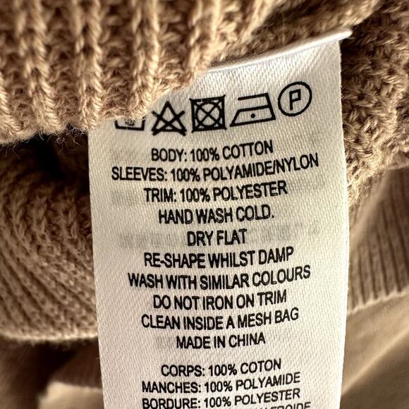 French Collection Taupe Sweater Lace Floral Sleeve Women’s L Cottagecore Boho - Picture 7 of 9